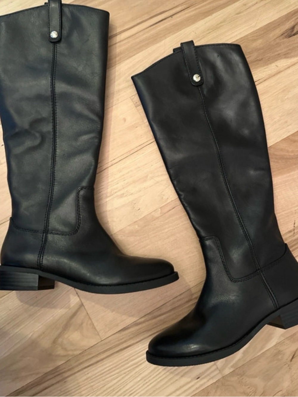 INC International Concepts Black Tall Leather Riding Boots
